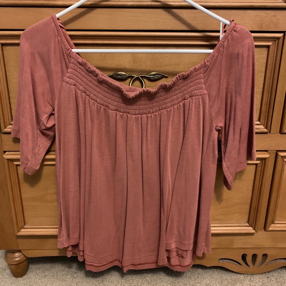 Off the shoulder crop top.